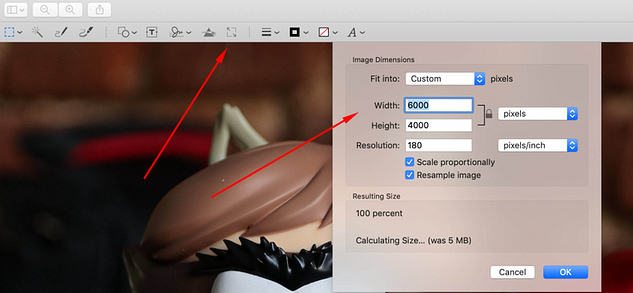 تغییر اندازه تصاویر در Mac